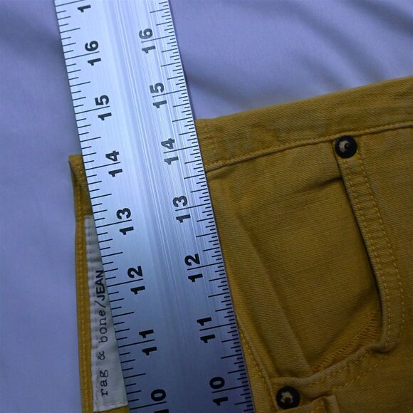 Lot 2 Rag + Bone 27 Zipper Capri Skinny Yellow Blue‎ Stretch Denim Womens Jeans - Picture 3 of 9